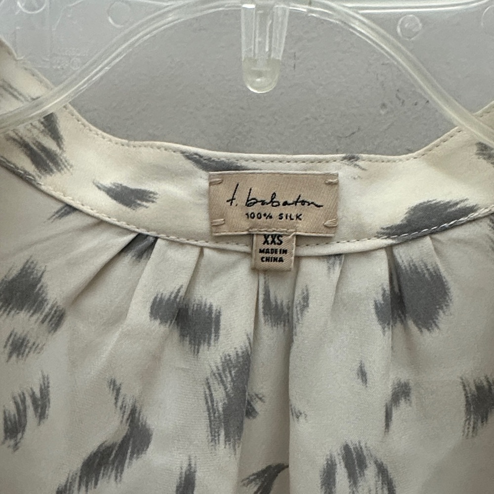 Babaton Silk Elegant Cream Print Long Sleeve Dress - Picture 2 of 3